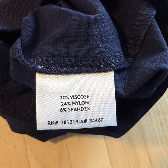 NWT Eileen Fisher Washable Stretch Crepe Mid-Rise Navy Knit Pull On Slim Pant, S - Picture 10 of 11